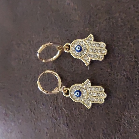 boutique Jewelry - New Hasma evil eye earrings